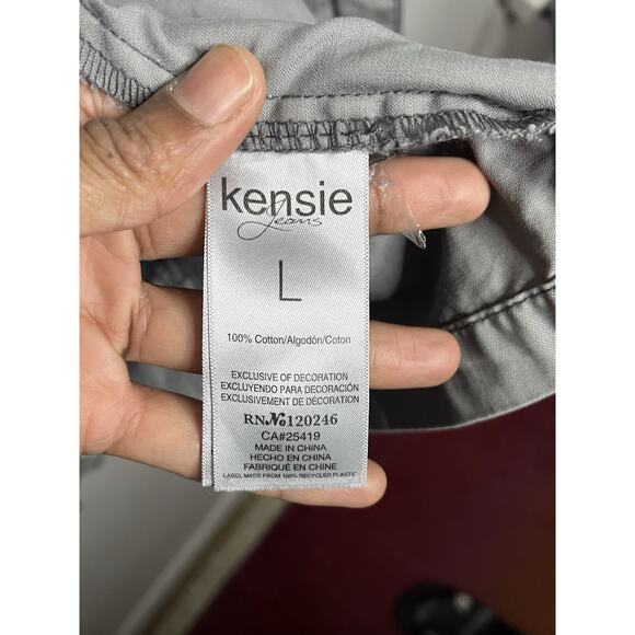 Kensie Jeans Military Utility Full Zip + Snap Button Cargo Jacket Women’s Size L - Picture 4 of 4